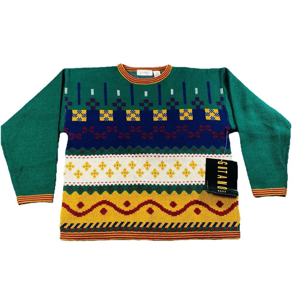 vintage Gitano multicolored 90’s style sweater large NWT